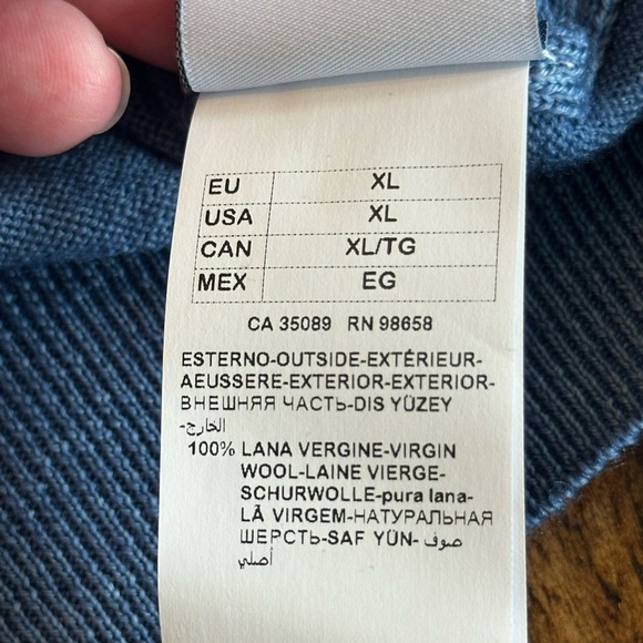 Paul & Shark | 100% Virgin Wool Blue Half Zip Sweater, Size XL - Picture 6 of 8